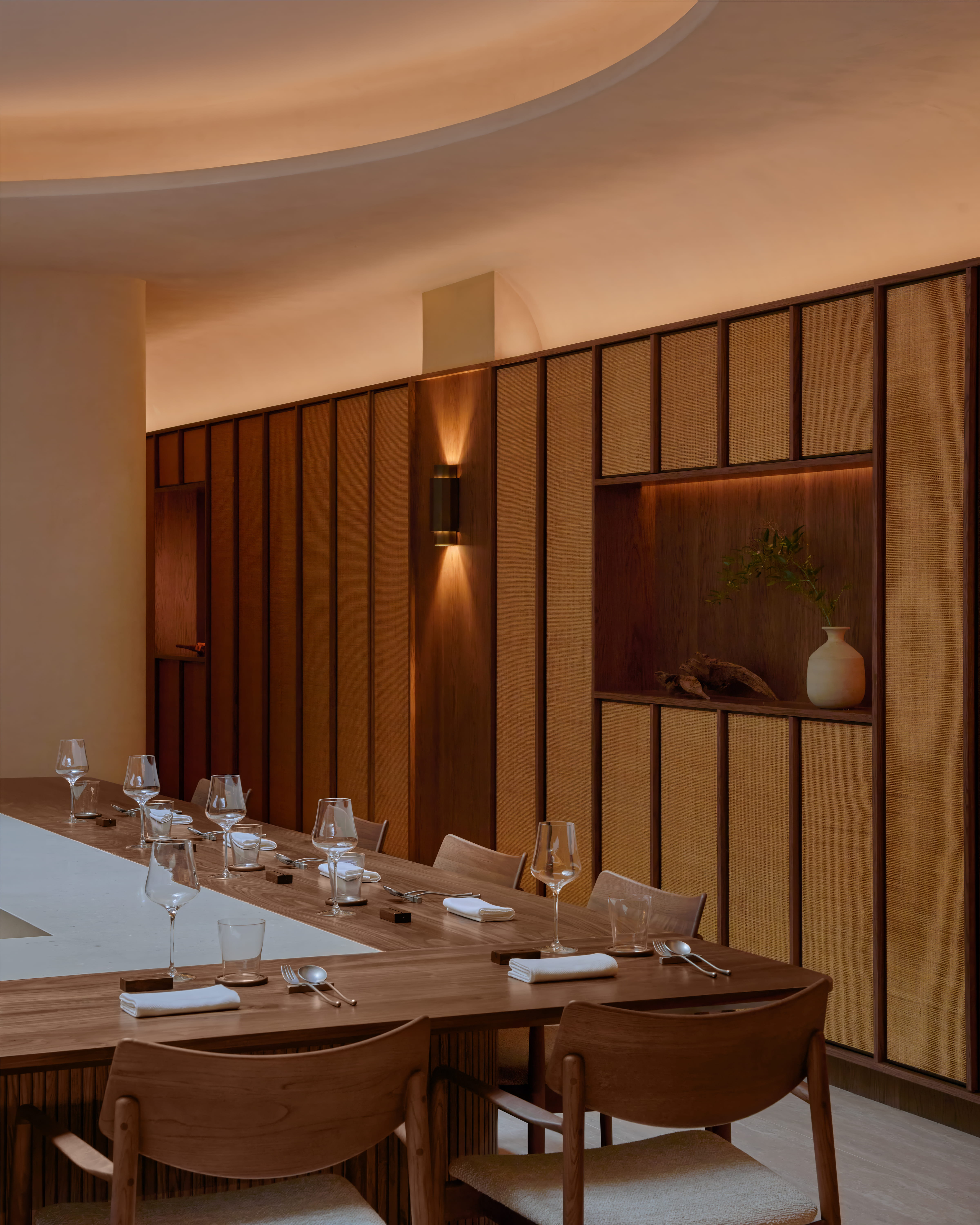 Interior of Aro restaurant in Singapore, Chef Johanne Siy